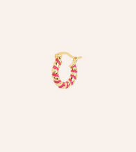 anna-nina-oorbel-single-magenta-twirl-hoop-earring-gold-plated