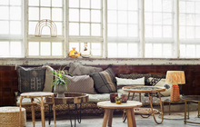 madam stoltz vaas bruin organic met kwastjes