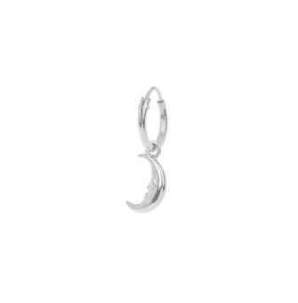 ANNA + NINA Oorbel Maan Single Luna Ring Earring