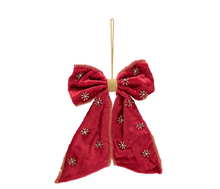 Anna + Nina  Beaded Crimson Luxe Bow Ornament
