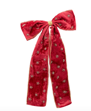 Anna+Nina Beaded Crimson Luxe Bow Tree Topper