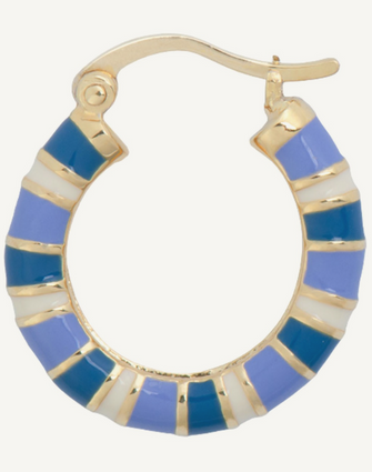 anna-nina-oorbel-single-indigo-striped-earring-gold-plated