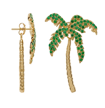 ANNA+NINA Oorbel Palm Single Palmier Stud Gold Plated