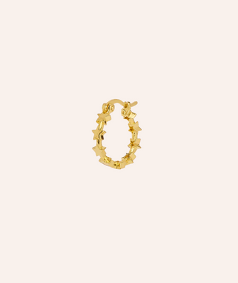 ANNA + NINA Oorbel Single Stars Align Hoop Earring