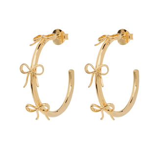 ANNA+NINA Oorbellen Big Bow Hoop Earrings Gold Plated