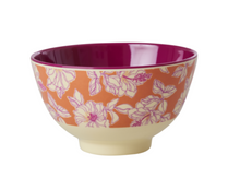 Rice Kom oranje klein melamine bowl aded Hibiscus print small