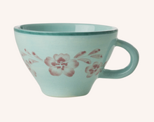 rice-kopje-keramiek-theekopje-zacht-groen-hand-painted-soft-pink-flower-wine