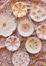 rice-schoteltje-keramiek-taartbordje-oranje-hand-painted-flowers