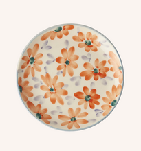 rice-schoteltje-keramiek-taartbordje-oranje-hand-painted-flowers