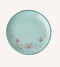 rice-schoteltje-keramiek-taartbordje-zacht-groen-hand-painted-flower-vine