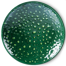 HKLiving Schaal Groen the emeralds ceramic bowl on base l dripping green