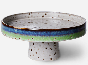 HK Living Schaal comet 70's ceramics bowl on base
